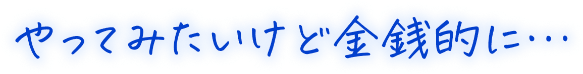 やってみたいけど金銭的に・・・